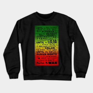 Haile Selassie War Speech Rasta Colors Crewneck Sweatshirt